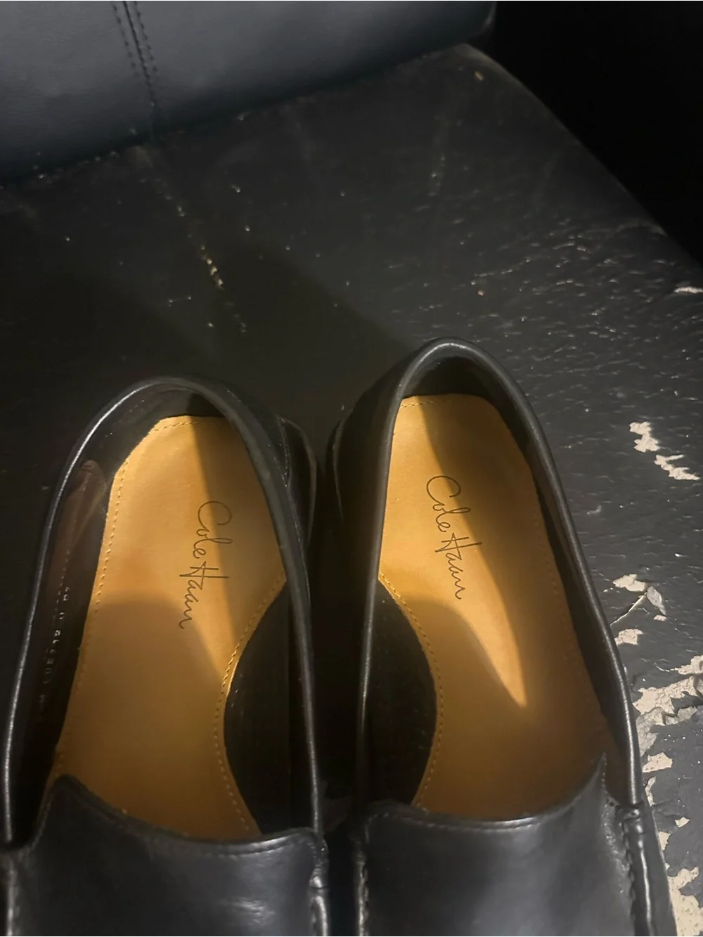 Cole Haan Black Leather Slip-On Driving Loafers